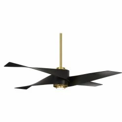 Best Pirce 💯 Minka Aire Artemis™ IV 20W Ceiling Fan and 1-Light LED in Soft Brass with Matte Black 🧨