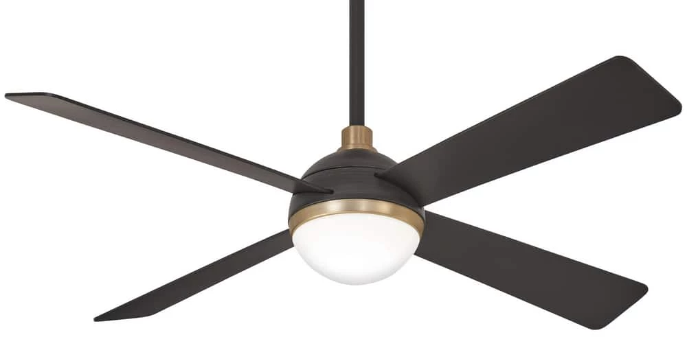 Flash Sale 😍 Minka Aire Orb 16W 1-Light LED 4-Blade Ceiling Fan in Brushed Carbon with Soft Brass ⭐