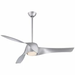 Hot Sale 🛒 Minka Aire Artemis™ 3 Blades 58 in. Indoor Ceiling Fan in Silver 🤩