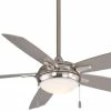 Best deal 🤩 Minka Aire Lun-Aire 65.01W 5-Blade Ceiling Fan with 54 in. Blade Span in Brushed Nickel 👍