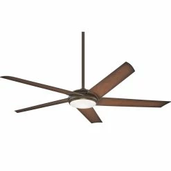 Discount 😉 Minka Aire Raptor 30W 5-Blade Ceiling Fan with 60 in. Blade Span and LED Light in Oil Rubbed Bronze and Antique Bronze ✔️