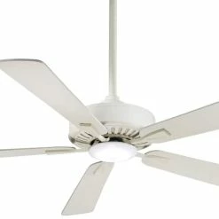 Coupon 💯 Minka Aire Contractor® 52 in. 66.5W 5-Blade Ceiling Fan with LED Light in Bone White 🛒