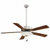 Best reviews of 🎁 Minka Aire Contractor® 74.6W 5-Blade Ceiling Fan with 52 in. Blade Span and LED Light in Brushed Nickel 🔥