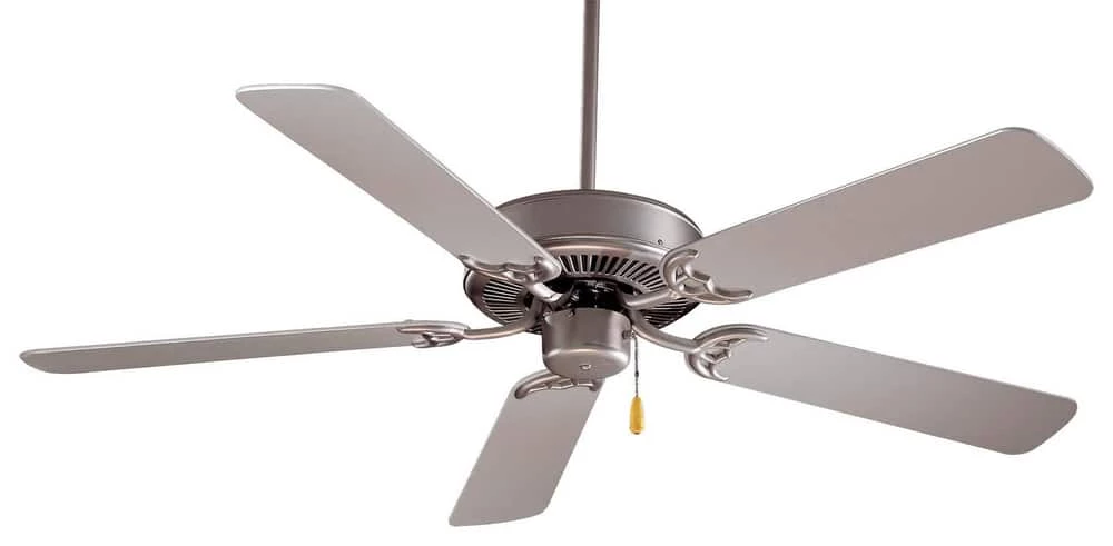 Cheap 👍 Minka Aire Contractor® 52 x 11-3/8 in. 5-Blade Ceiling Fan in Brushed Stainless Steel with Blades in Silver 👏