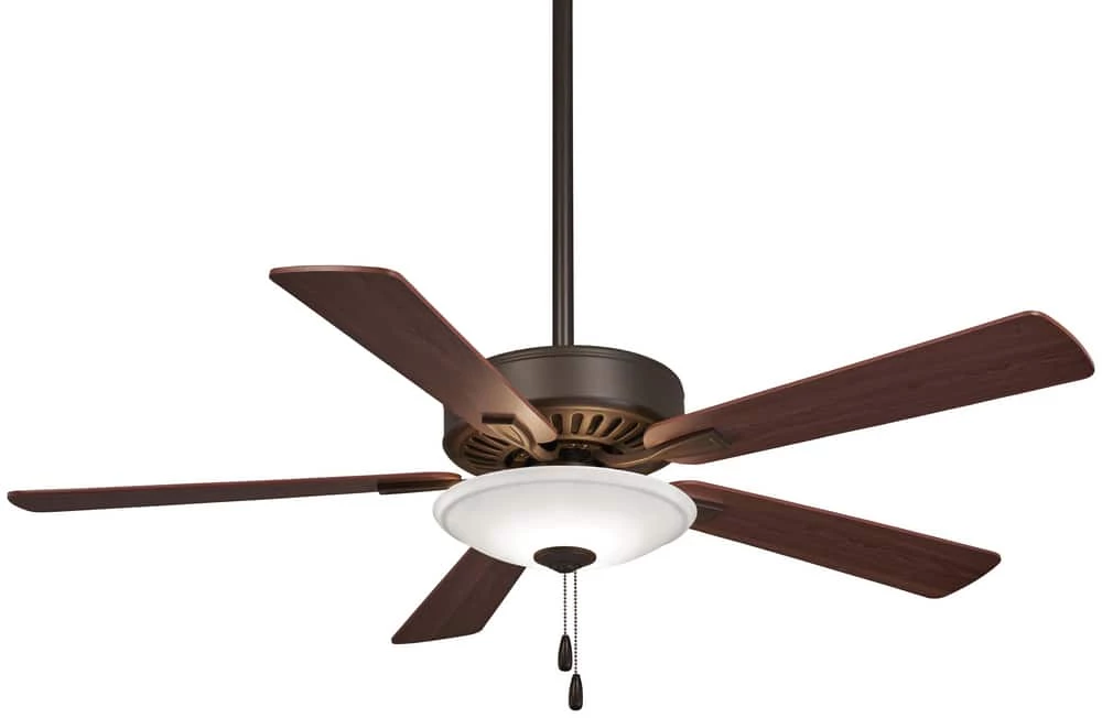 Promo 🔔 Minka Aire Contractor® 74.6W 5-Blade Ceiling Fan with 52 in. Blade Span and LED Light in Oil Rubbed Bronze 🧨