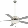 Deals 🎉 Minka Aire Contractor® 74.6W 5-Blade Ceiling Fan with 52 in. Blade Span and LED Light in Polished Nickel 😍