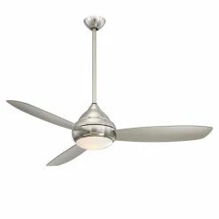 Deals ⌛ Minka Aire Concept™ I 58 in. 63.11W 5491 cfm 3-Blade Ceiling Fan with LED Light in Brushed Nickel Wet 🧨