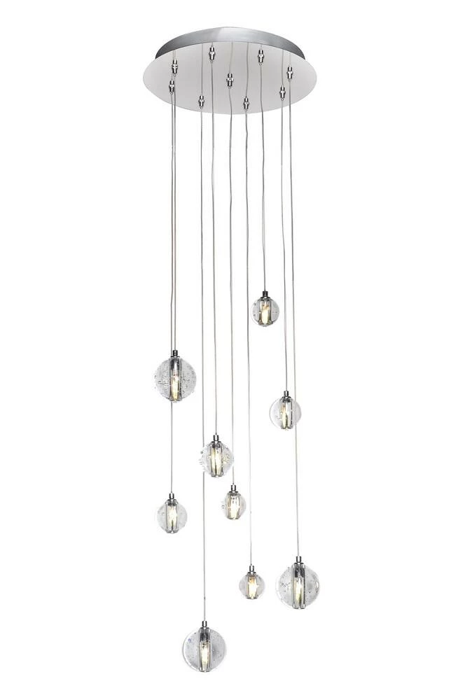 New β ET2 Harmony 9-Light LED Pendant with Bubble Glass in Polished Chrome π€©