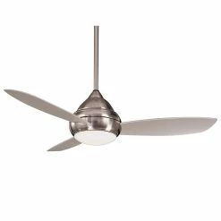 Top 10 😉 Minka Aire Concept™ I 52.42W 3-Blade Ceiling Fan with LED in Brushed Nickel Wet 🎉