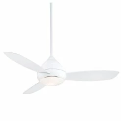 Flash Sale 😀 Minka Aire Concept™ I 52.42W 3-Blade Ceiling Fan with 52 in. Blade Span and LED Light in White 😀