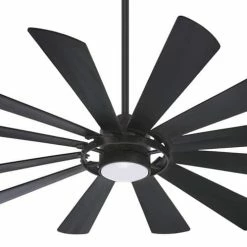 Best reviews of 🧨 Minka Aire Windmolen 12 Blades 65 in. Indoor Ceiling Fan with Integrated LED in Textured Coal 🔥