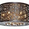 Hot Sale 🔥 ET2 Inca 7-Light Flushmount Ceiling Light Fixture in Bronze ⭐