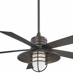 New ⭐ Minka Aire Rainman™ 4 Blades 54 in. Outdoor Ceiling Fan in Smoked Iron 🤩