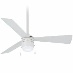 Cheapest 🔔 Minka Aire Vital 44 in. 3-Blade Indoor/Outdoor Ceiling Fan in Flat White 🎁