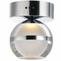 Promo 👍 ET2 Swank 4-3/4 in. 6W 1-Light 3000K LED Flush Mount Ceiling Fixture in Polished Chrome 🌟