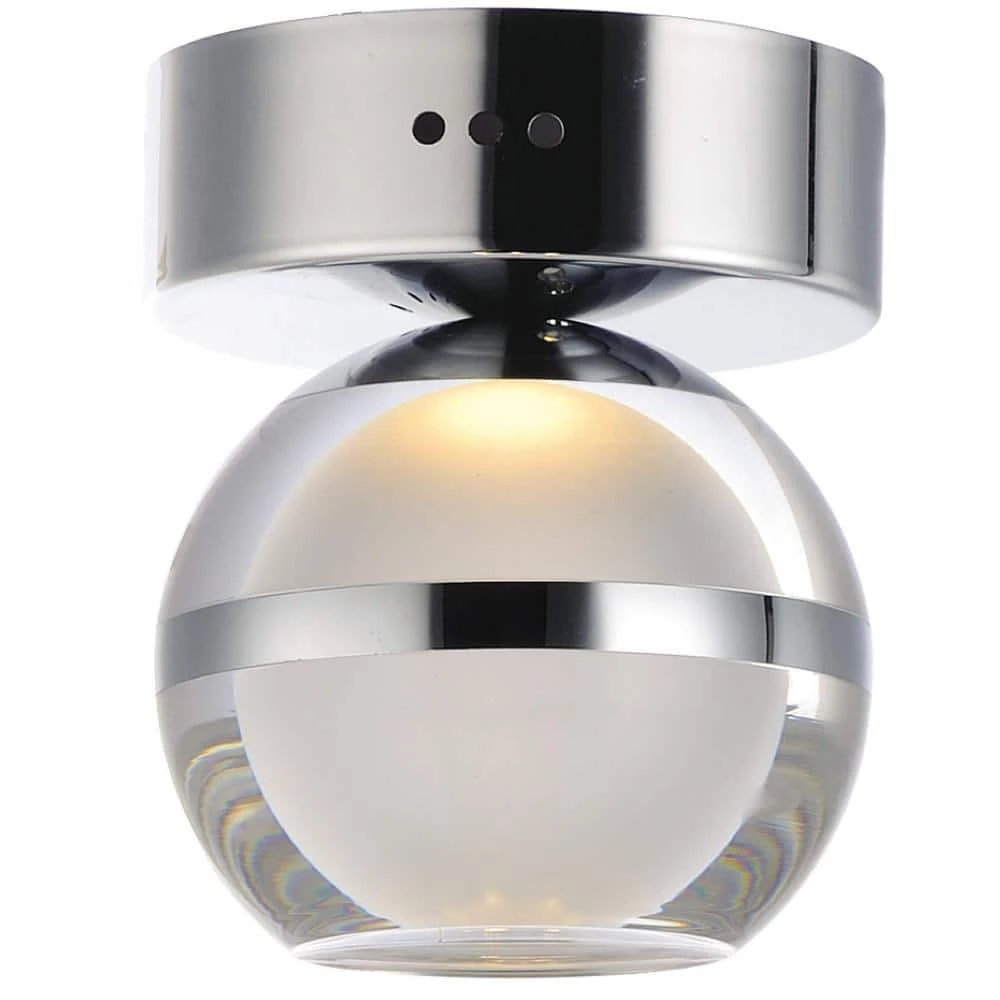 Promo ๐ ET2 Swank 4-3/4 in. 6W 1-Light 3000K LED Flush Mount Ceiling Fixture in Polished Chrome ๐