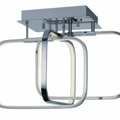 New 🔥 ET2 Squared 7.92W 3-Light Flushmount Ceiling Light in Polished Chrome 👍