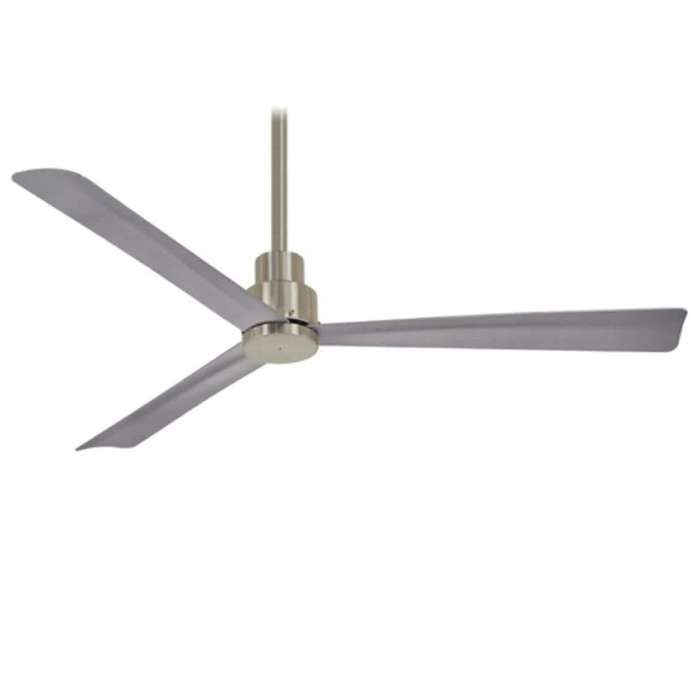 Budget 😍 Minka Aire Simple 52 in. 29.44W 5669.67 cfm 3-Blade Ceiling Fan in Brushed Nickel Wet 👍