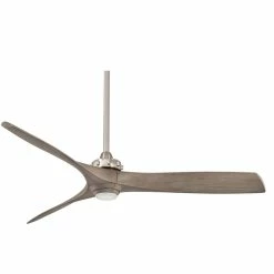 Promo 👏 Minka Aire Aviation 29W 3-Blade Ceiling Fan with 60 in. Blade Span and 1-Light in Brushed Nickel 😍
