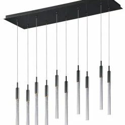 Discount 🧨 ET2 Scepter 75W 10-Light Integrated LED Pendant in Black Chrome 🥰