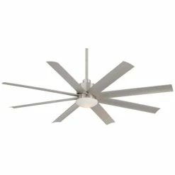 Cheap ❤️ Minka Aire Slipstream 31W 1-Light Y30 LED 8-Blade Ceiling Fan in Brushed Nickel Wet ⌛