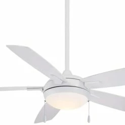 New 🔔 Minka Aire Lun-Aire 24.26W 5-Blade Ceiling Fan with 54 in. Blade Span in White 🛒