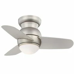 Flash Sale 👍 Minka Aire Spacesaver 31.95W 3-Blade ABS Ceiling Fan with 26 in. Blade Span and 1-Light LED in Brushed Steel 🔥